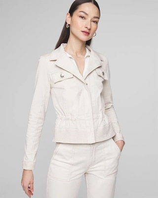 White house black market tweed moto jacket cheap